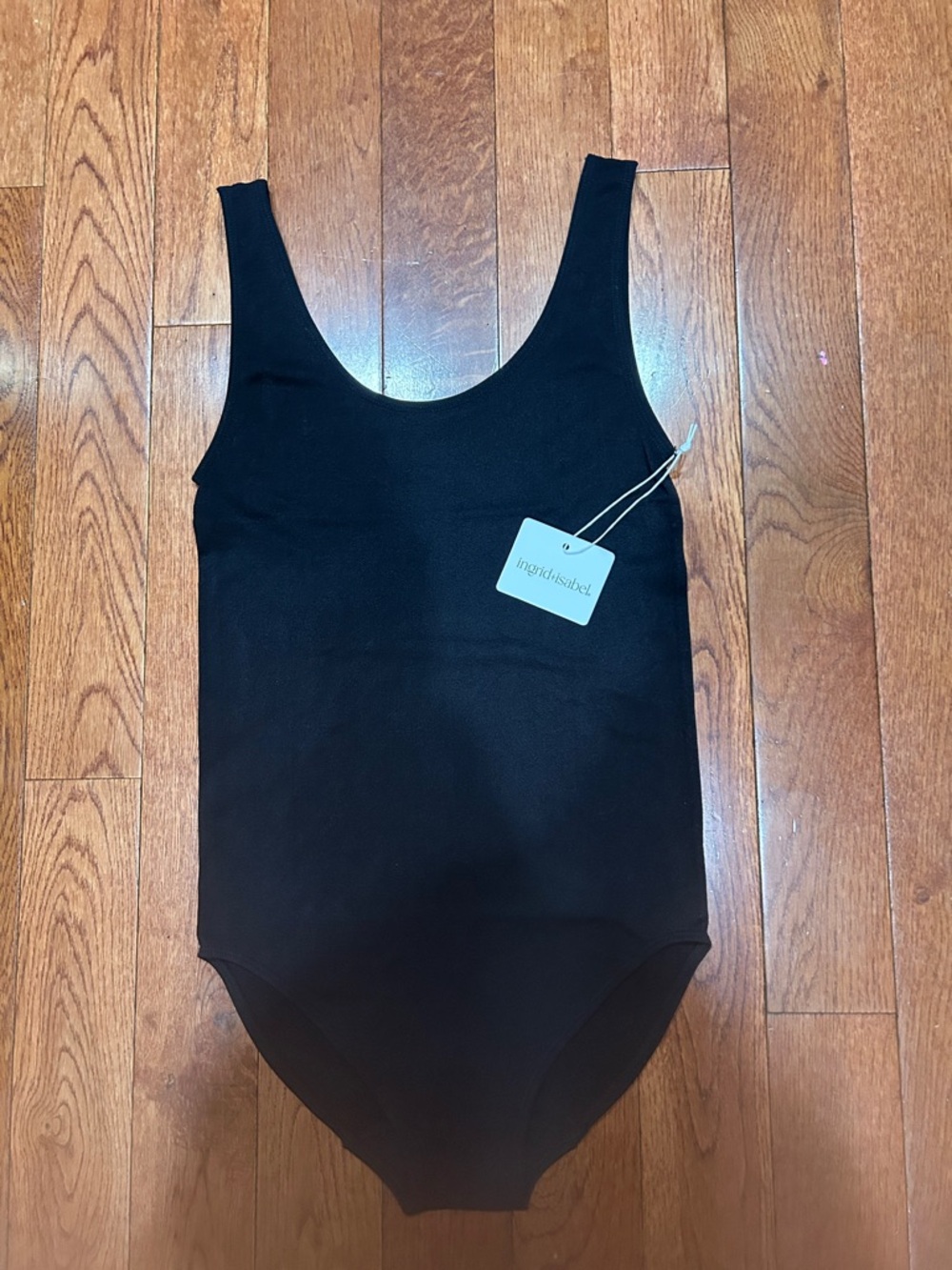 Ingrid & Isabel Black Scoop Neck Bodysuit - Classic Tank Style